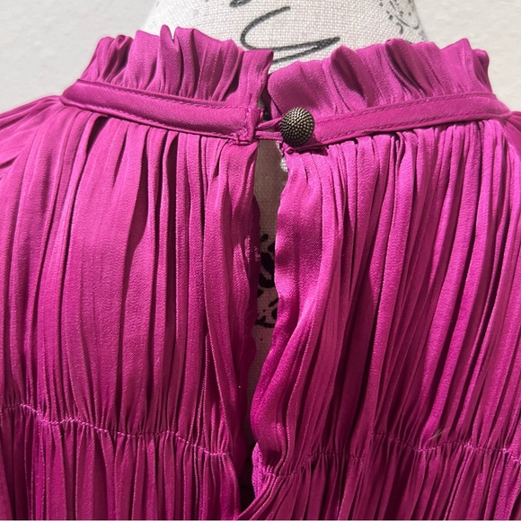 Maeve Tasha Smocked Synch Boho Peasant purple Mini Dress Sz M - Picture 6 of 11